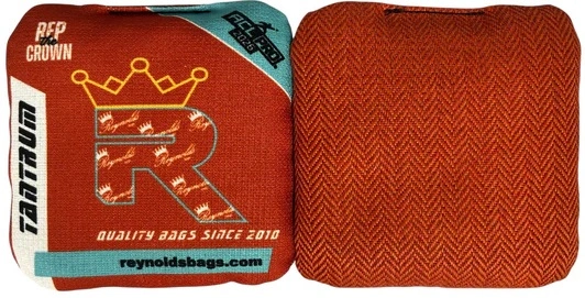 Red Reynolds cornhole bags from the Tantrum series, providing a unique combination of slide and control for aggressive players.
