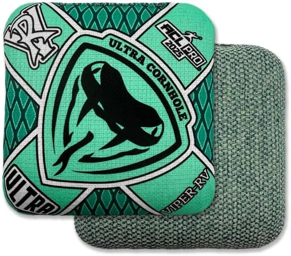 Ultra Viper RV cornhole bags in teal color 