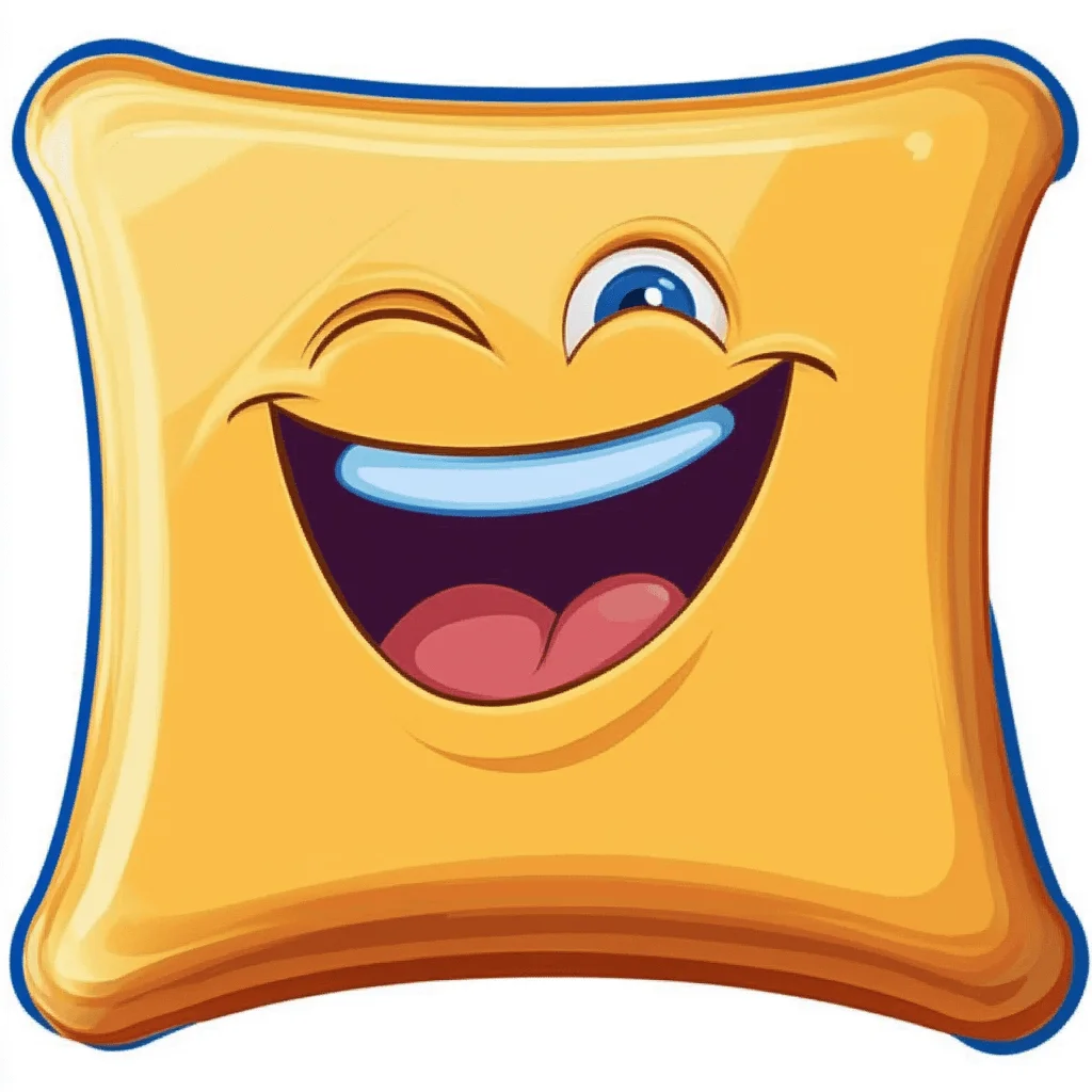 Two bright yellow pillows with a laughing face emoji design, perfect for adding a fun vibe. They bring to mind funny cornhole team names like 'Sack Attack,' 'Baggin' Rights,' and 'Corn Stars,' setting the mood for a game full of laughter and friendly competition.