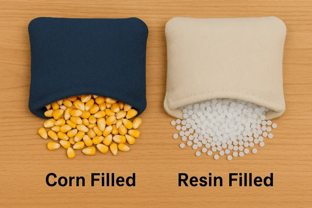 Corn Filled Cornhole Bags vs Resin Filled Cornhole Bags - Cornhole toss