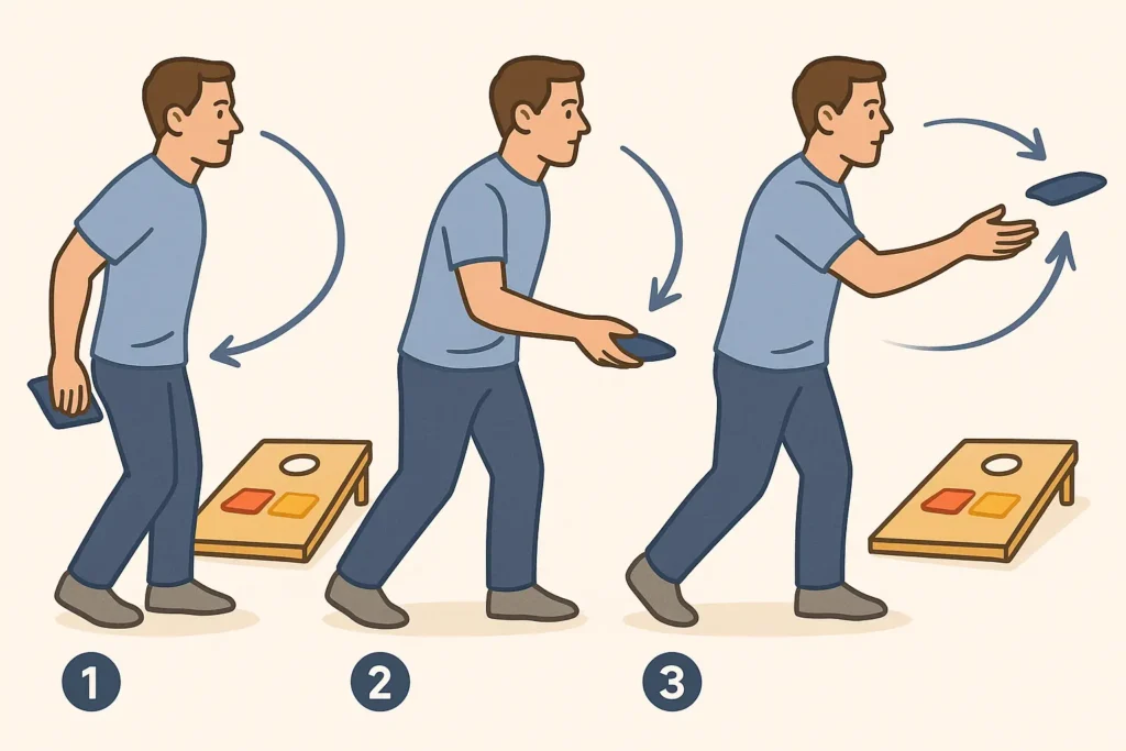 Master the cornhole toss process from biomechanics to bag quality and their effect on cornhole technique