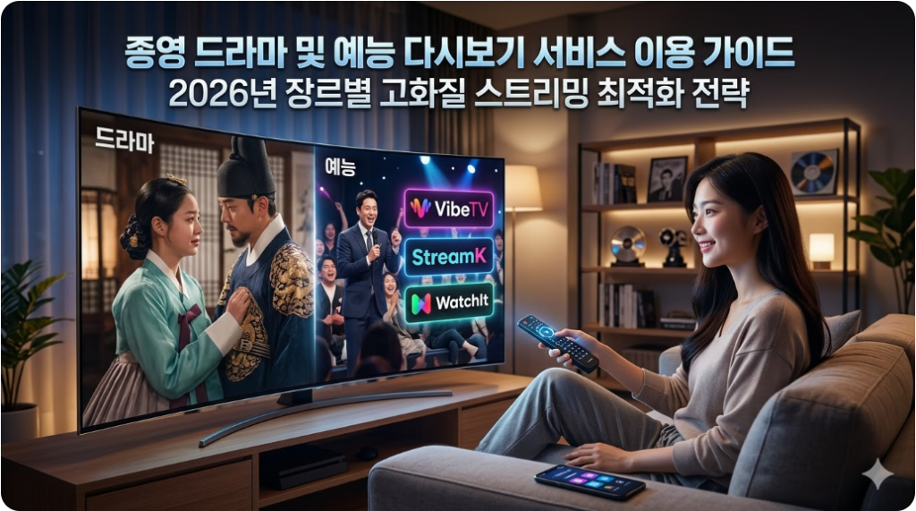 종영 드라마 및 예능 다시보기 서비스 이용 가이드: 2026년 장르별 고화질 스트리밍 최적화 전략 종영 드라마 및 예능 다시보기 서비스 이용 가이드: 2026년 장르별 고화질 스트리밍 최적화 전략