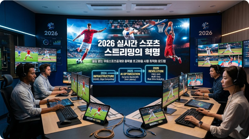 2026 실시간 스포츠 스트리밍의 혁명: 끊김 없는 무료스포츠중계와 종목별 초고화질 시청 최적화 로드맵 2026 실시간 스포츠 스트리밍의 혁명: 끊김 없는 무료스포츠중계와 종목별 초고화질 시청 최적화 로드맵